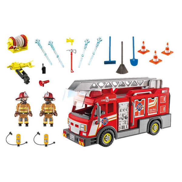 Playmobil City Action Fire Truck Flashing Lights Building Set 71233 ...