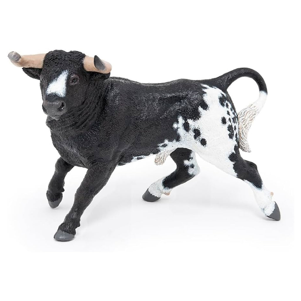 Papo Black And White Spanish Bull Animal Figure 51184 - Radar Toys