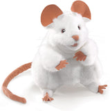 Folkmanis White Mouse 6 Inch Plush Puppet - Radar Toys