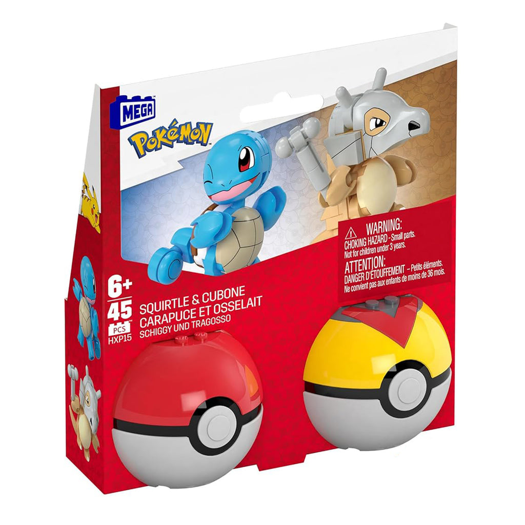 MEGA Pokemon Squirtle And Cubone With Poke Balls Building Set - Radar Toys