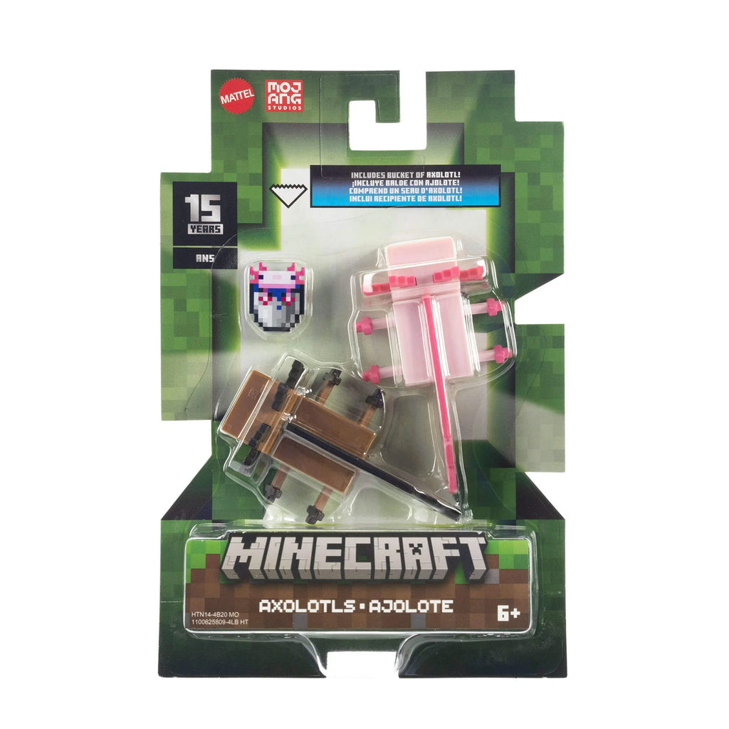 Mattel Minecraft Craft-A-Block Axolotls Figure