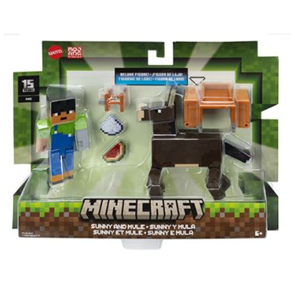 Mattel Minecraft Sunny And Mule Deluxe Figure Set