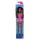 Mattel Barbie Brunet Purple And Blue Swimsuit Beach Doll - Radar Toys