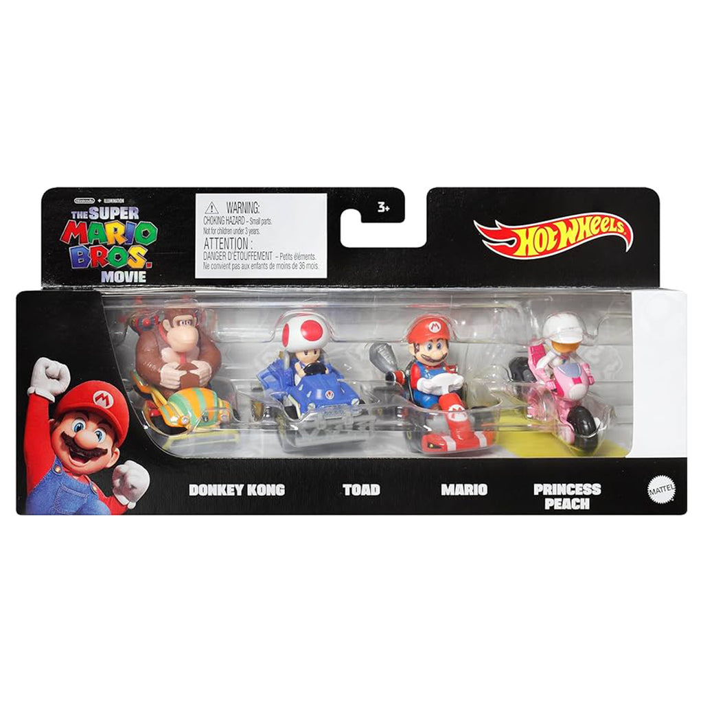 Mattel Hot Wheels Super Mario Brothers Movie Set Of 4 Vehicles