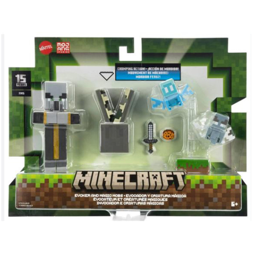 Mattel Minecraft Evoker And Magic Mobs Deluxe Figure Set