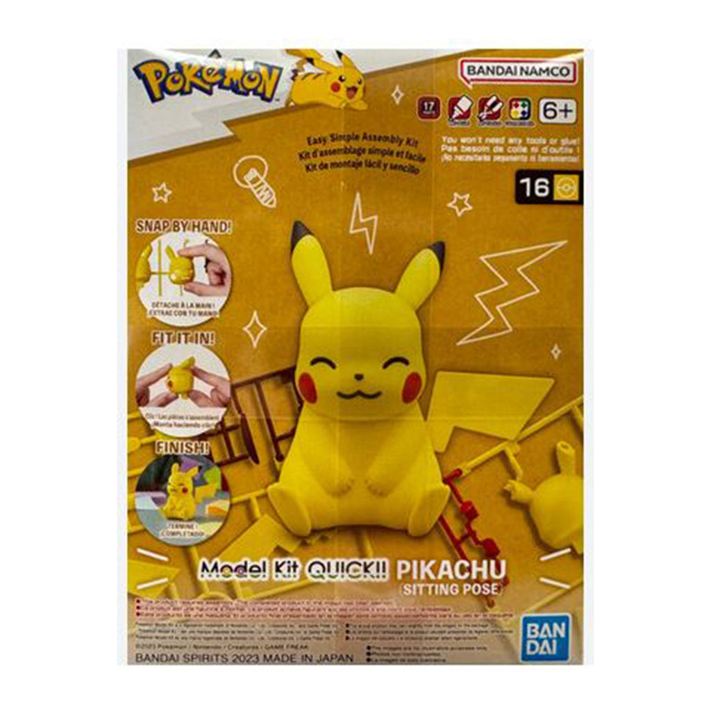 Bandai Pokemon 16 Pikachu Sitting Pose Quick Hobby Model Kit