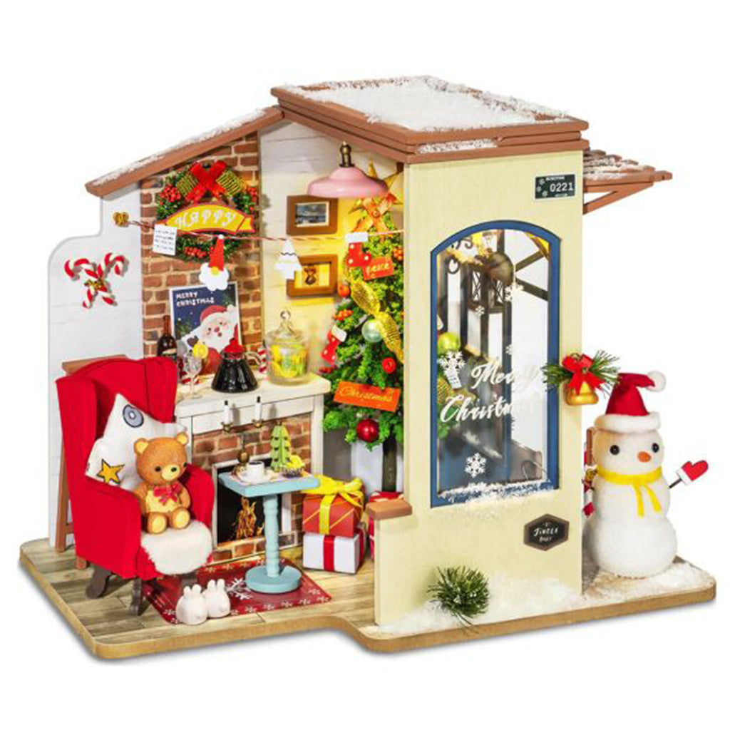 Robotime Rolife DIY Miniature House Christmas Snow House Wooden Model Kit