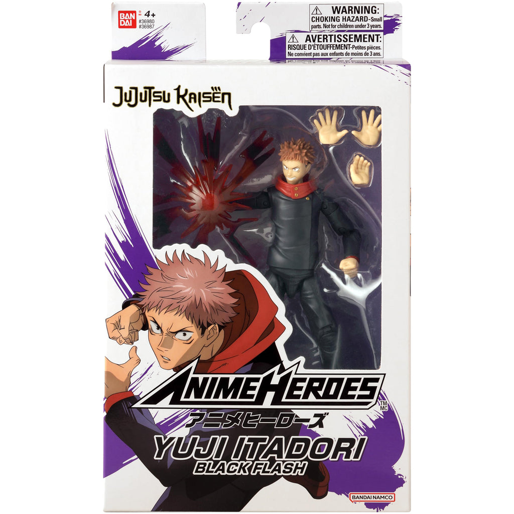 Bandai Jujutsu Kaisen Anime Heroes Yuji Itadori Black Flash Action Figure - Radar Toys