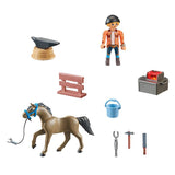 Playmobil Horses Of Waterfall Farrier Ben And Achilles Building Set 71357 - Radar Toys