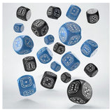 Q-Workshop Fortress Black And Blue Compact 20D6 Dice Set - Radar Toys