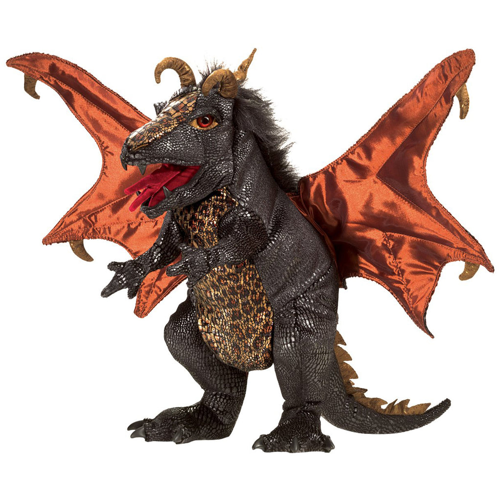 Folkmanis Black Dragon 18 Inch Plush Puppet