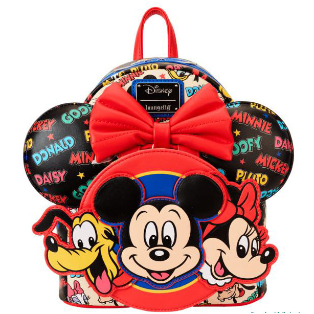 Loungefly Disney Mickey And Friends Classic All Over Print Mini Backpack With Ear Headband