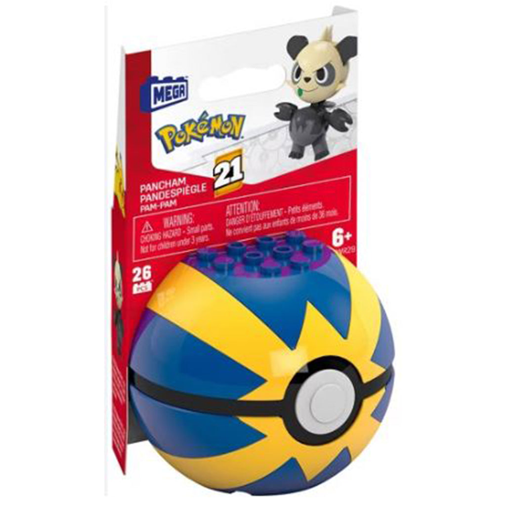 MEGA Pokemon Pancham With Quick Ball Building Set - Radar Toys