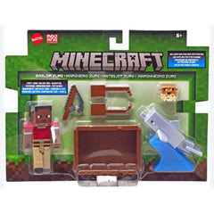 Mattel Minecraft Sailor Zuri And Dolphin Figure Set - Radar Toys