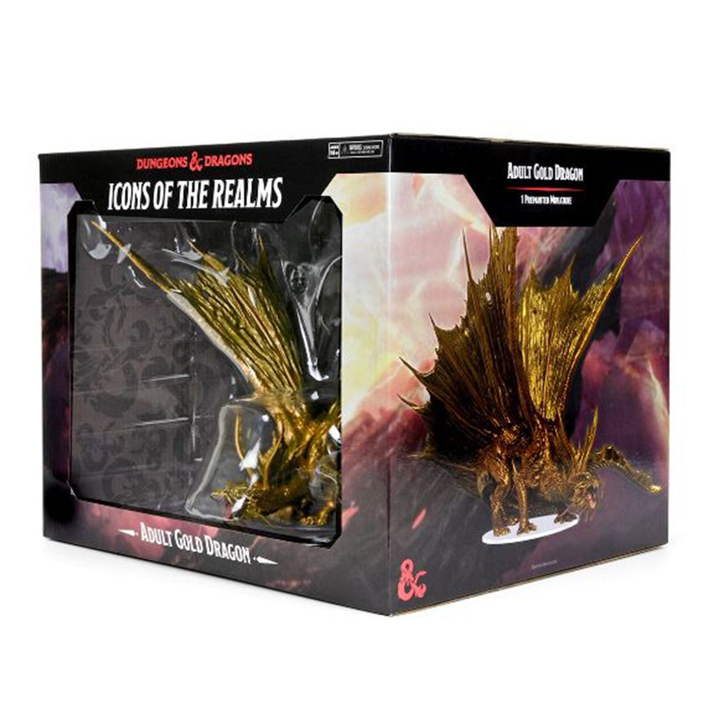 WizKids Dungeons And Dragons Icons Of The Realm Adult Gold Dragon Figure