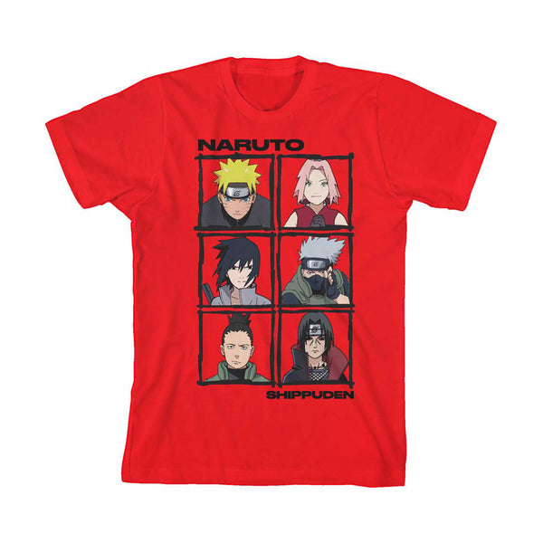 Bioworld Naruto Square Up Characters Red T-Shirt | Radar Toys