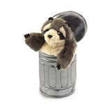 Folkmanis Raccoon In A Garbage Can Puppet Plush Figure - Radar Toys