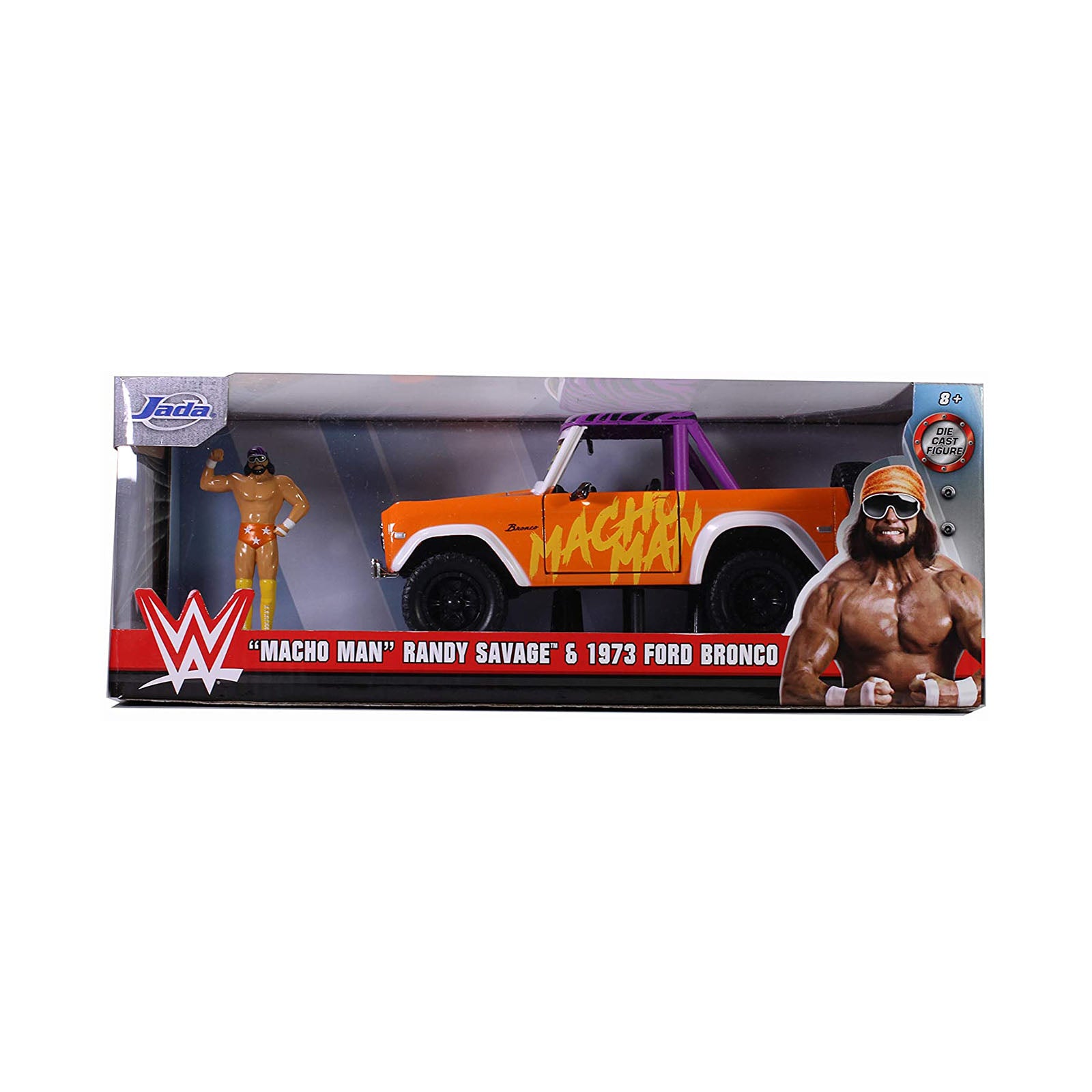 1973 Ford Bronco Pickup Truck with Macho Man - Randy Savage Figurine - Jada  1/24 - 32046 - Passion Diecast