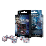 Q-Workshop Classic RPG Translucent Blue Red 7 Piece Dice Set - Radar Toys