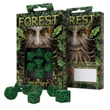 Q-Workshop Forest Green Black 7 Piece Dice Set - Radar Toys