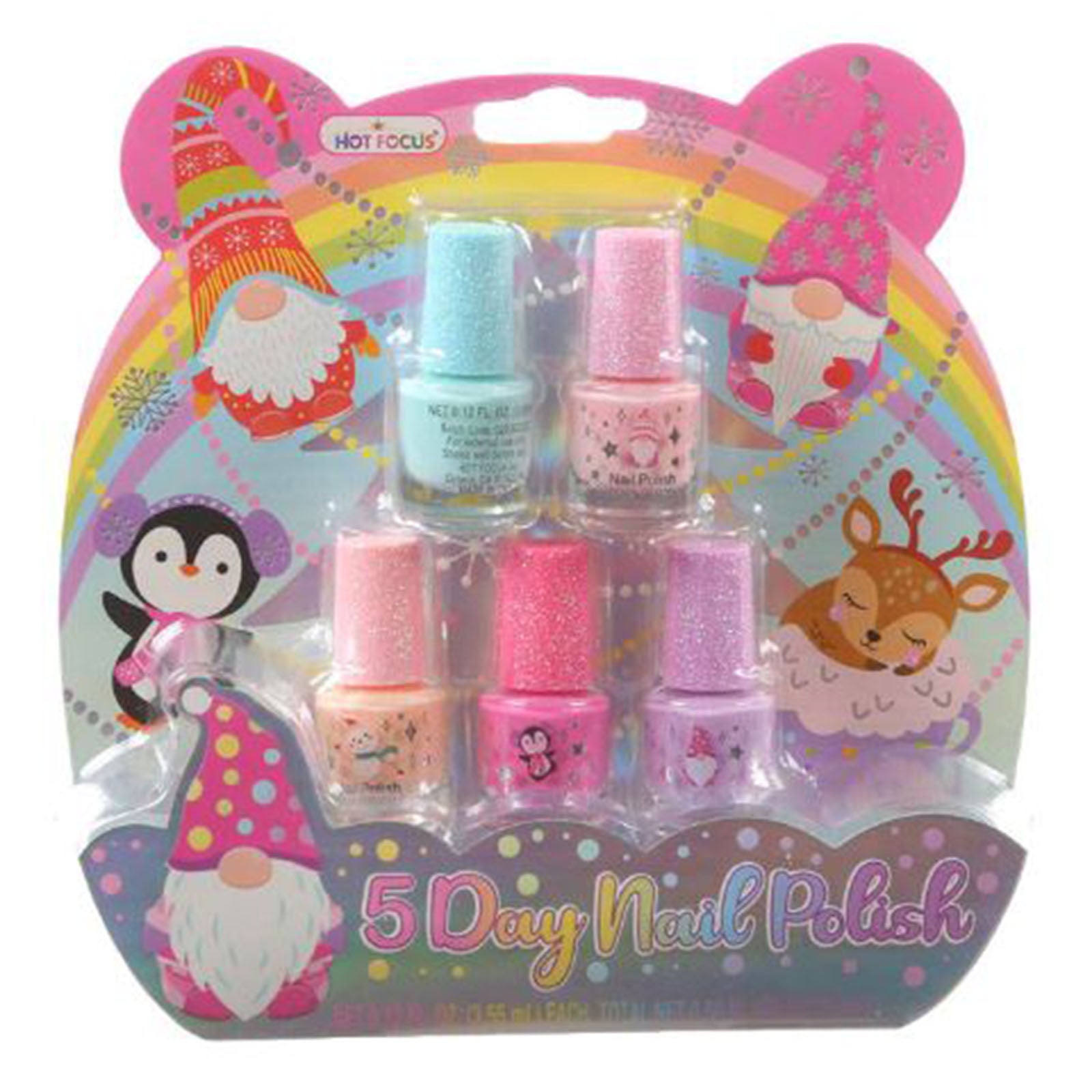 Hot Focus Kids Nail Polish Set for Girls - 5 Piece Colorful Scented Water  Based Washable Quick-Dry, Peel Off, Fun & Creative Nail Art Set for Pretend  Spa & Salon Days, Parties